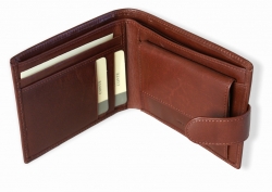 Pánská hnědá kožená peněženka CRISTIAN CONTE - rozložená.