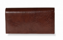 Dámská tmavohnědá kožená peněženka VERA PELLE z kvalitní kůže.