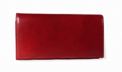 Dámská červená kožená peněženka VERA PELLE z kvalitní kůže.