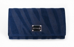 Luxusní dámská kožená peněženka B.CAVALLI modrá.
