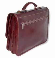 Luxusní kožená taška-aktovka IL GIGLIO - ze zadní strany.