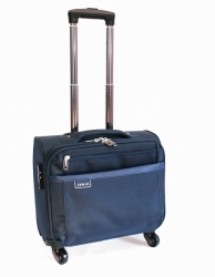 Elegantní pilotní kufřík na kolečkách, velikost 17", v modré barvě.