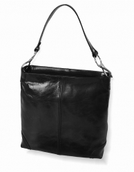 Luxusní černá kožená kabelka IL GIGLIO - vnitřní členění.
