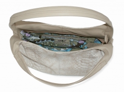 Větší kabelka DAVID JONES v béžové barvě - vnitřní členění.  