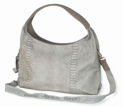 Větší kabelka DAVID JONES v šedé barvě s plastickým motivem 