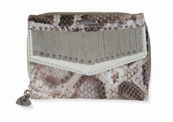 Luxusní dámská peněženka B.CAVALLI z kůže a syntetického materiálu v béžové barvě.