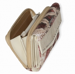 Luxusní dámská peněženka B.CAVALLI z kůže a syntetického materiálu s otevřenou kapsou na drobné.