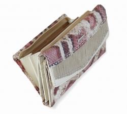 Luxusní dámská podlouhlá peněženka B.CAVALLI z kůže a syntetického materiálu s otevřenou dvojkapsou na drobné.
