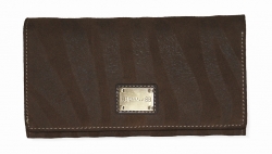 Luxusní dámská kožená peněženka B.CAVALLI tmavohnědá.