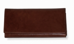 Dámská tmavohnědá kožená peněženka VERA PELLE z kvalitní kůže.