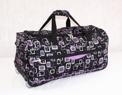 Cestovní taška na kolečkách AIRTEX, černá s růžovo-fialovým potiskem  