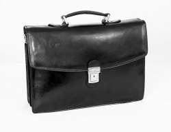 Luxusní kožená taška IL GIGLIO v černé barvě. 