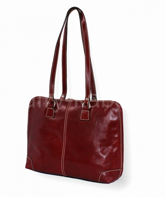 Velká luxusní kožená kabelka, červená, IL GIGLIO 