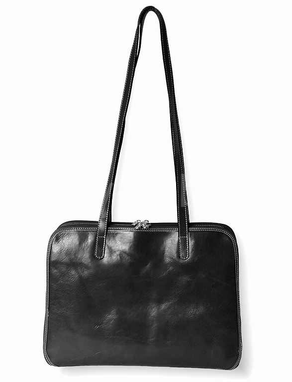 Luxusní kožená taška IL GIGLIO v černé barvě.