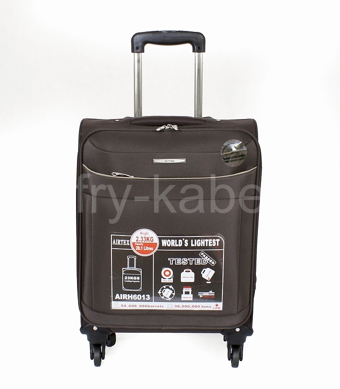Cestovní kufr na kolečkách AIRTEX, barva tmavohnědá, velikost 20