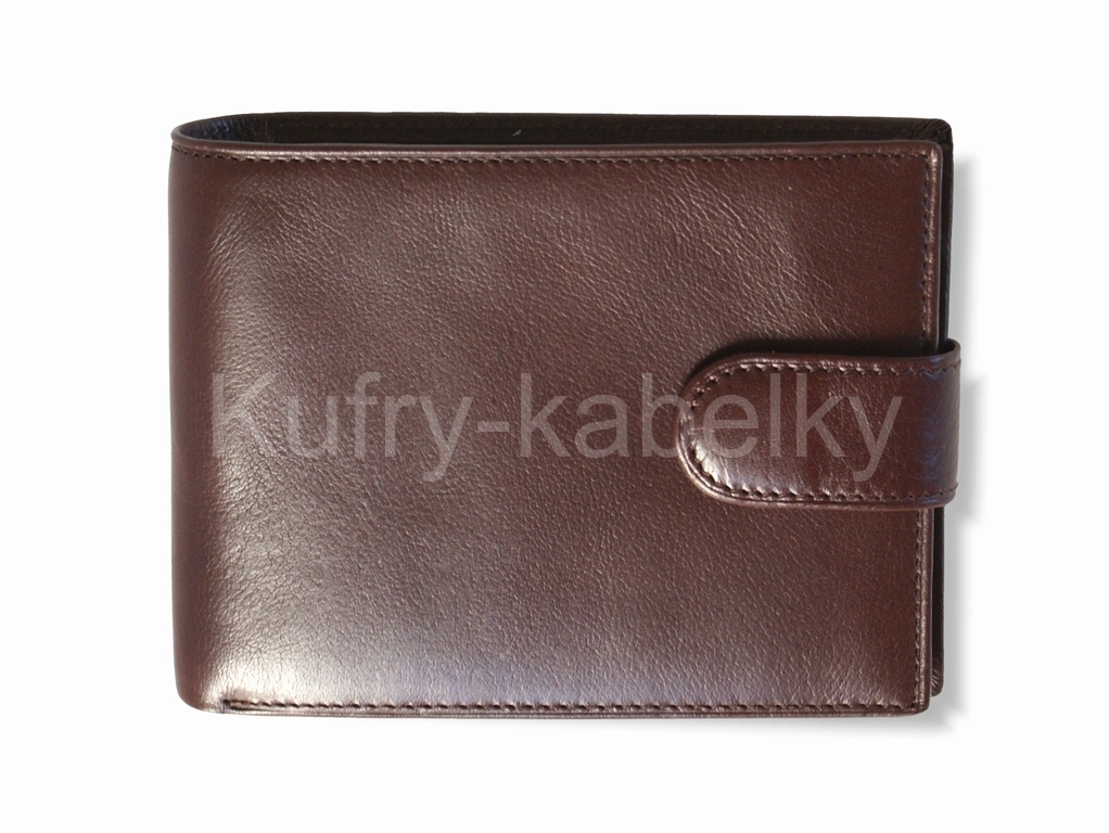 Pánská tmavěhnědá kožená peněženka CRISTIAN CONTE s kapsami na kreditní karty a doklady.