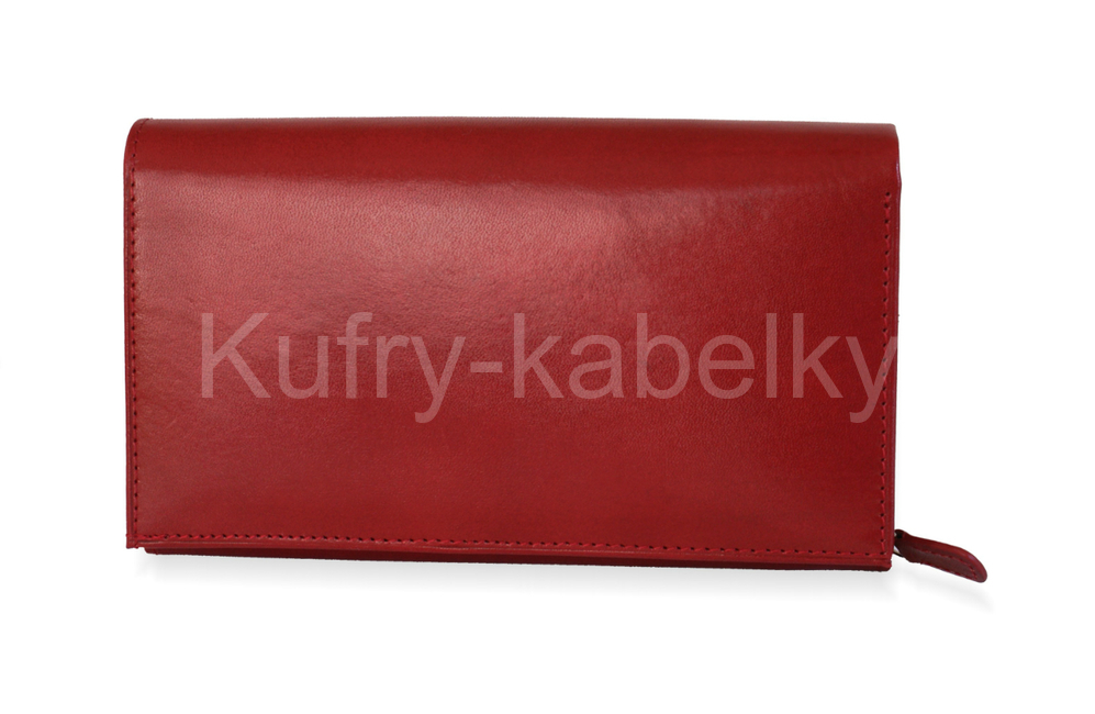 Dámská červená luxusní peněženka VERA PELLE z kvalitní kůže.